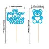 Gyufise 24Pcs We Can Bearly Wait Cupcake Toppers Blue Glitter Bear Cupcake Picks Baby Shower Cake Decorations for Gender Reveal Theme Baby Shower Kids Birthday Party Supplies view 2