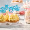 Gyufise 24Pcs We Can Bearly Wait Cupcake Toppers Blue Glitter Bear Cupcake Picks Baby Shower Cake Decorations for Gender Reveal Theme Baby Shower Kids Birthday Party Supplies view 4