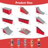Finger Skateboard Park Kits (9 in 1),Finger Skateboard Ramp Set with 5 Fingerboards, Finger Scooter,Finger Bike,Finger Skateshoes and Finger Pants,Skateboard Toys Christmas Birthday Gift for Kids view 2