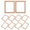 EXCEART 10pcs Mini Photo Frame Model House Decorations for Home Window Frame Decor for Home Furniture Wood Crafts Wooden Dollhouse Miniature Photo Frame Household Products Doll House view 1