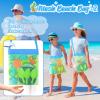 4 Packs Foldable Beach Buckets Set, Collapsible Bucket with Sand Shovels and Mesh Bag for Kids Toddlers Beach Toys, Silicone Sand Pails, Easter Egg Hunt, Camping, Travelling and Fishing Water Pail view 3