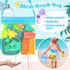 Collapsible Beach Toys for Kids Toddlers, Collapsible Sand Bucket and Shovels Set with Mesh Bag,Travel Sand Castle Building Kit, Sandbox Toys, Foldable Beach Essentials for Toddlers Kids Age 3-10  view 3