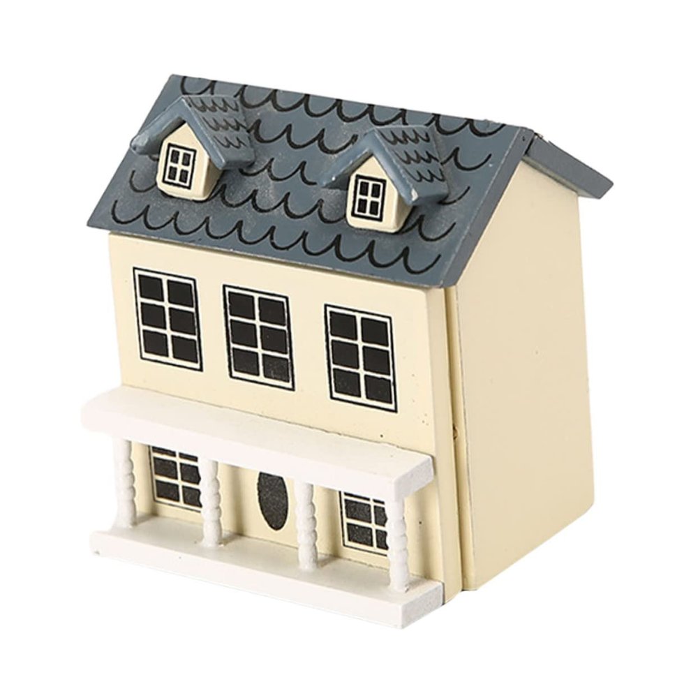 FOYTOKI Miniature House Model Adorable Dollhouse Walls Roof House Ornament for Home Office Decorations