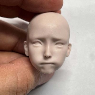 1/6 Scale Female Head Sculpt,Beauty Girl Unpainted DIY Head Carved Carving for 12inch PH TBL JO Action Figure Body(B)