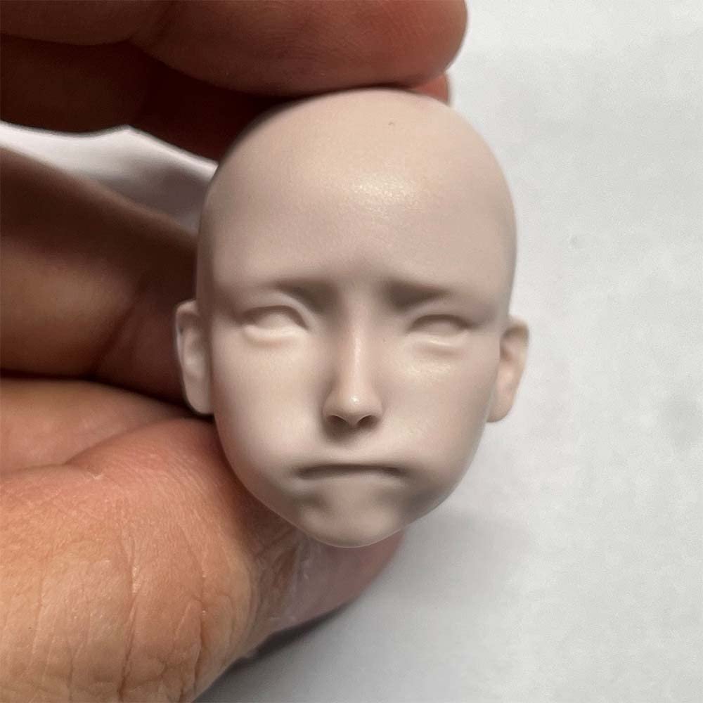 1/6 Scale Female Head Sculpt,Beauty Girl Unpainted DIY Head Carved Carving for 12inch PH TBL JO Action Figure Body(B)