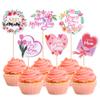 Rsstarxi 36 Pack Happy Mother's Day Cupcake Toppers Best Mom Ever I Love You Mom Cupcake Picks Decorations for Mother's Day Women Birthday Party Cake Decorations view 1