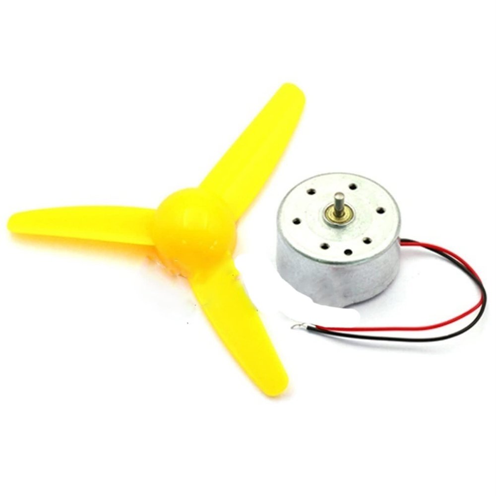 CYFANG Solar Round DC5V 300 Solar Small Motor, Micro DC Brushed Motor with Cable, High Speed USB Small Fan Motor Science Beginners (Size : 1pc Motor with 80mm Propeller)