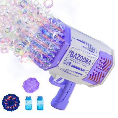 Petrella Toy Bubble Gun for Kids 69 Holes Bubble Machine for Toddlers 1-3 4-8 Girls Boys, Rechargeable Bazooka Bubble Blower Guns for Wedding Summer Outdoor Party with Bubble Solution