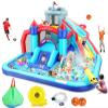 Wesoky Bounce House Water Slide for Kids, 10 in 1 Big Waterslide Inflatable Water Park with Splash Pool Long Slide Sprinkler Blower, Blow up Water Slides Bounce House for Kids Backyard Bouncy Castle view 1