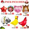 14 PCS Farm Animal Balloons Cow Sheep Duck Rooster Pig Donkey Balloons Barnyard Balloon Supplies with Large Number 2 Foil Balloon for Farm Animal Theme 2nd Birthday Party Decor Supplies view 2