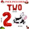 14 PCS Farm Animal Balloons Cow Sheep Duck Rooster Pig Donkey Balloons Barnyard Balloon Supplies with Large Number 2 Foil Balloon for Farm Animal Theme 2nd Birthday Party Decor Supplies view 3