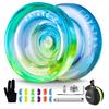 MAGICYOYO Responsive Yoyo for Kids Beginners, Dual Purpose Yo Yo K2 Unresponsive Yo-yo for Finger Spin Tricks Intermediate Play+12 Yoyo Strings+Bearing Tool +Storage Case(Blue Yellow) view 1