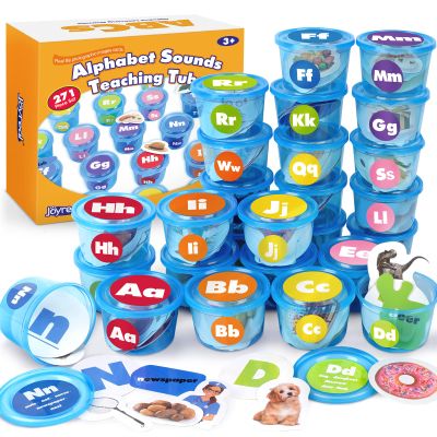 Joyreal 271 PCS Alphabet Learning Toys for Toddlers 3-5, ABC Phonics Games with 26 Sorting Tubs & Flash Cards, Montessori Preschool Classroom Must Haves, Letter Sounds Recognition Activities