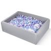 Foam Ball Pit for Children Toddlers, 47 Inch Rectangle Kids Ball Pool, Soft Ball Pit Large Size, Ideal Gift for Children Indoor and Outdoor Game (Balls NOT Included) Light Grey view 1