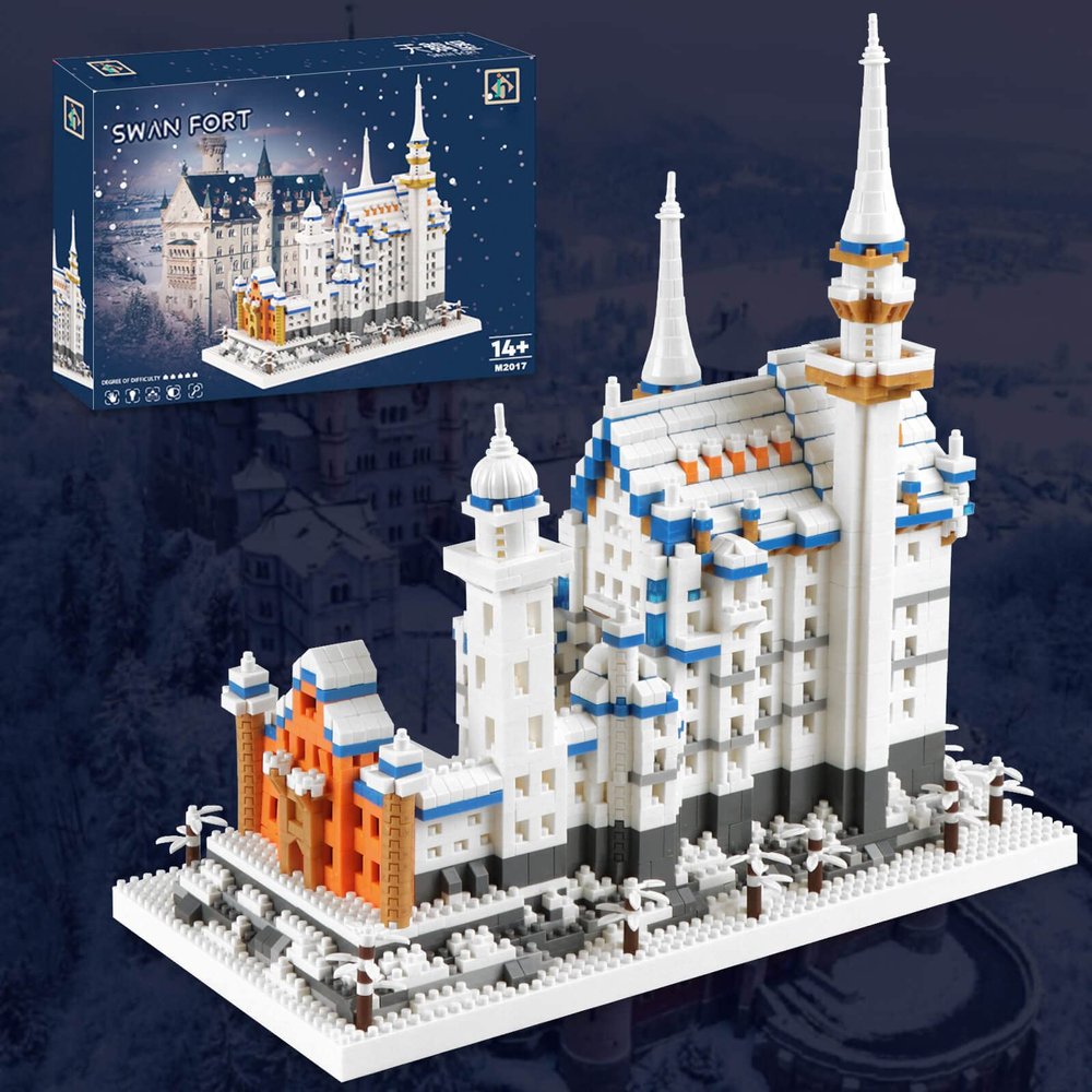 Vziimo Germany Swan Stone Castle Micro Building Blocks Set, Famous World Architecture Model Creative Collection Building Toys for Adults and Kids 14+ (2800 Pieces)