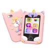 Kikapabi Kids Smart Phone - Toddler Touchscreen Toy with HD Dual Camera | Unicorn Travel Play Phone for Girls & Boys Ages 3-10, Birthday (Pink) view 1