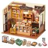 Rolife DIY Miniature Doll House Kit, Build Becka's Bakery Diorama House Building Set with LED Room Hobby Craft for Aduls Uniue Gifts for Adults view 1