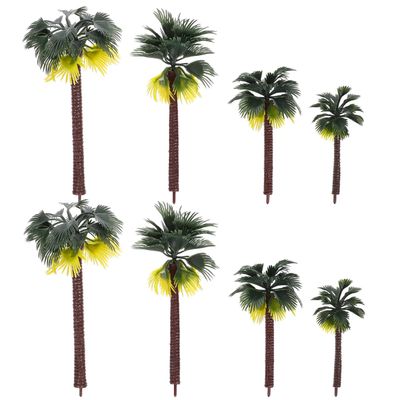 MAGICLULU 8pcs Miniature Palm Tree Model for Diorama Decor - Realistic Fake Coconut Trees in 4 Sizes (6In, 5.1In, 3.9In, 3.1In) for Landscape and Creative Scenery