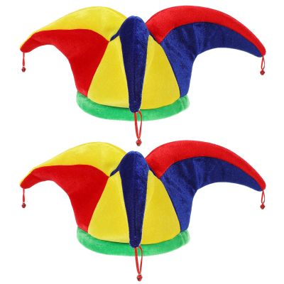ARTIBETTER Rainbow Jester Hat for Mardi Gras Costume, Funny Festival Parade Carnival Dress up Accessory