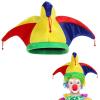 ARTIBETTER Rainbow Jester Hat for Mardi Gras Costume, Funny Festival Parade Carnival Dress up Accessory view 3