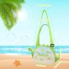 AtiMing Personalized Mesh Beach Bag Kids Dinosaur Shaped Seashell Collecting Bags, 2 Pack Custom Name Mesh Beach Shell Bags with Zipper Mesh Beach Storage Bag for Boys and Girls in The Sand view 3