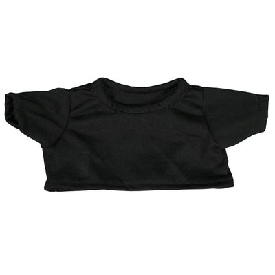 Black T-Shirt for 14-18 Inch Stuffed Animals Plush Crew Neck Tee for Teddy Bears, Plush Toys, and Plushies, Soft Dress-Up Outfit and Gift for Kids