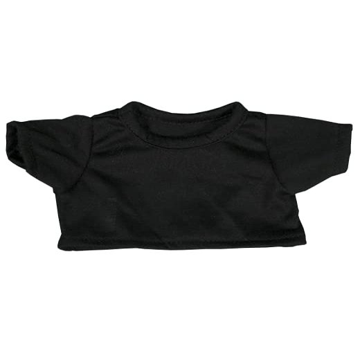 Black T-Shirt for 14-18 Inch Stuffed Animals  Plush Crew Neck Tee for Teddy Bears, Plush Toys, and Plushies, Soft Dress-Up Outfit and Gift for Kids