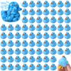 Chitidr 200 Pieces Mini Rubber Duck in Bulk Squeaky Rubber Ducks Bath Toys Tiny Float Bathtub Duckies Baby Shower Party Favor for Birthday Classroom Carnival Prizes Car Decor Supplies (Blue) view 1