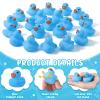 Chitidr 200 Pieces Mini Rubber Duck in Bulk Squeaky Rubber Ducks Bath Toys Tiny Float Bathtub Duckies Baby Shower Party Favor for Birthday Classroom Carnival Prizes Car Decor Supplies (Blue) view 2