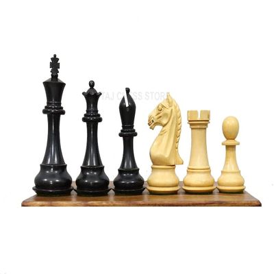 4" Fierce Knight Weighted Chessmen Wooden Staunton Chess Pieces with 2 Extra Queens |Unique Chess Set| Taj Chess Store Gift for Him/Her