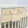 surebaby Hanging Baby Diaper Caddy, 3-in-1 Diaper Caddy Organizer Holder For Baby Crib, Nursery Organization Diaper Stacker Storage For Crib, Changing Table, Car, Wall-Beige view 1