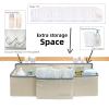 surebaby Hanging Baby Diaper Caddy, 3-in-1 Diaper Caddy Organizer Holder For Baby Crib, Nursery Organization Diaper Stacker Storage For Crib, Changing Table, Car, Wall-Beige view 3