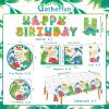 Dinosaur Birthday Party Supplies Disposable Paper Plates Napkins Cups Tablecloth and Banner for Dinosaur Party Decorations Serve 25 view 2