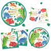 Dinosaur Birthday Party Supplies Disposable Paper Plates Napkins Cups Tablecloth and Banner for Dinosaur Party Decorations Serve 25 view 3