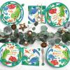Dinosaur Birthday Party Supplies Disposable Paper Plates Napkins Cups Tablecloth and Banner for Dinosaur Party Decorations Serve 25 view 4