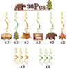 36PCS Happy Camper Party Hanging Swirls Decorations, Camping Theme Party Supplies Adventure Bears Sign Foil Swirls Ceiling Decorations, Birthday Party Hanging Decor view 2