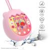 Silicone Protective Case for Tamagotchi Pix Virtual Electronic Pet Game Machine, Soft Skin Cover for Tomagatchie Giga Pet Mini Toy, Travel Carry Pouch Sleeve with Hand Strap (Cyan) view 3