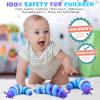 Cevioce Sensory Slug Fidget Toys, Fidget Slug Toys for Adults & Kids Party Favors, 1 PC Cute Autism Sensory Toys for Autistic Children, Toddler Valentines Day Gifts for Kids, Travel Toys for 1+ B view 2
