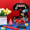 Harrycle Race Car Piata Pull String Cars Piatas for Birthday Party Decorations Number 2 3 4 5 6 with Blindfold Stick Small Red Black Racing Theme 2nd 3rd 4th 5th 6th Party Supplies(Number 3) view 4