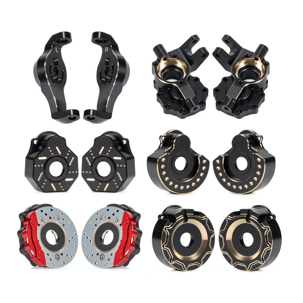 Black TRX4 Brass Weights trx4 Brass diff Cover Brake Disc Portal Axle Housing for 1/10 RC Rock Crawler TRX-4 Defender Bronco 2021 G500 K5 Sport TRX6 LCG Upgrade