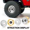 OGRC 1.0 RC Wheel Rims with Brass Rings Deep Dish Wheel Rims 1.0 Beadlock Wheels for 1/18 TRX4M 1/24 SCX24 C10 JLU Deadbolt Gladiator Bronco Crawler Car (Silver) view 4