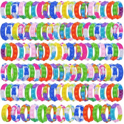 300Pcs Pop Bracelet Fidget Toy, Wearable Fidget Bracelets Push Poping Bubble Sensory Toys Stress Relief Finger Press Silicone Wristband for Kids and Adults ADHD ADD Autism Anxiety