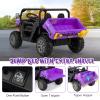 OLAKIDS 2 Seater Ride On Car, 12V Off-Road UTV Electric Vehicle with Remote Control, Dump Bed, Extra Shovel, Music, USB, AUX, Rocking Function, Kids Toddlers Battery Powered Truck (Violet) view 4