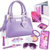 Shemira Play Purse for Little Girls, Princess Pretend Toys for Girls 3 4 5 6 7 8 Years Old, Christmas & Birthday Gift , Toddler Purse with Accessories, Kids Toy Purse, Purple view 1