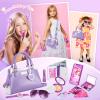 Shemira Play Purse for Little Girls, Princess Pretend Toys for Girls 3 4 5 6 7 8 Years Old, Christmas & Birthday Gift , Toddler Purse with Accessories, Kids Toy Purse, Purple view 2