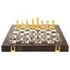 LANGWEI Large Metal Deluxe Chess Retro Alloy Chess Adult Set Board Game Portable Wooden Box Storage Folding Chess Set,15.3 * 15.3in view 3