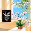 Bilinott Orchid Flower Building Blocks Set, Fake Indoor Flowers Building Set for Home, Kitchen, Desk Decoration, for Adults Ages 18+ view 4