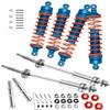Rcarmumb CVD Shock Absorbers Upgrade Parts for 1/10 Slash 2WD,Stampede 2WD,Rustler 2WD,Hoss 2WD,Front Rear 4PCS Steel #45 DriveShaft Axles w/Red Hex,Alloy Alumium Big Bore Shocks,Silver & Navy Blue view 1