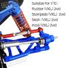 Rcarmumb CVD Shock Absorbers Upgrade Parts for 1/10 Slash 2WD,Stampede 2WD,Rustler 2WD,Hoss 2WD,Front Rear 4PCS Steel #45 DriveShaft Axles w/Red Hex,Alloy Alumium Big Bore Shocks,Silver & Navy Blue view 2