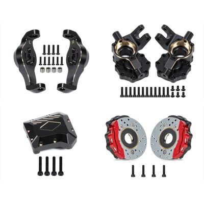 Brass Parts TRX4 Brass Diff Cover Brake Disc 1/10 RC Portal axles for TRX6 RC Rock Crawler TRX4 Defender Bronco 2021 G500 K5 Sport TRX6 LCG UpgradeBlack,4-in-1 Brass Counter Weight